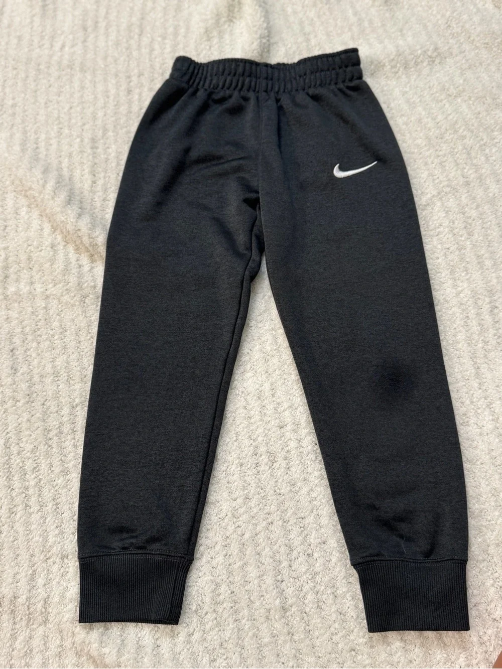 Nike Black Kids' Jogger Sweatpants with White Swoosh